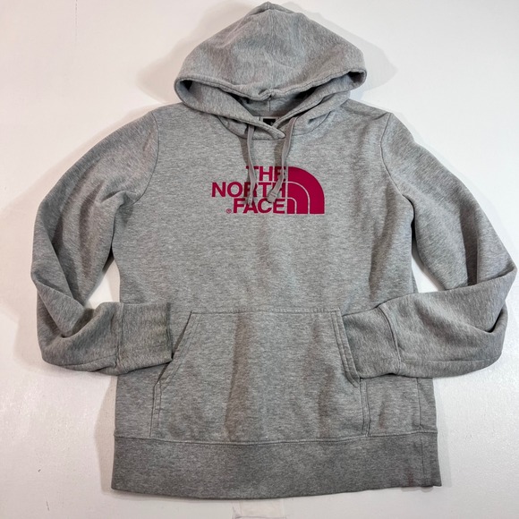 The North Face Tops - The North Face Women's M Gray Pink Half Dome Pullover Hoodie Gorpcore
